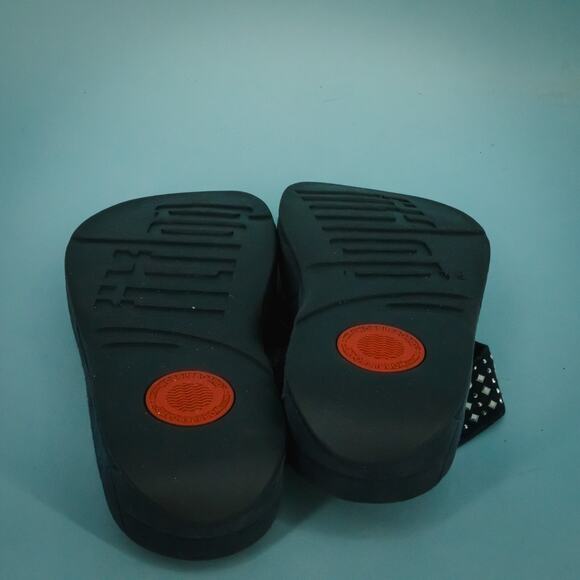 FitFlop Size 8 Navy Blue Novy Sparkle Jewel Slip Slide On Thong Flip Flops - Picture 4 of 6